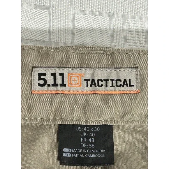 5.11 Tactical Stryke Cargo Pants Mens 40 X 30 Brown Ripstop Canvas Utility Work - Picture 14 of 14